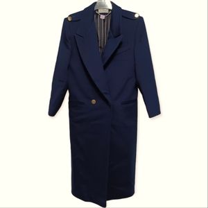 LA Vogue Petite Wool Coat Navy Blue